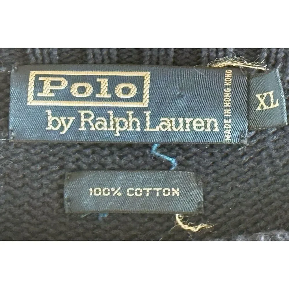 Polo Ralph Lauren Classic Crew Neck Pullover Knitted Men's Sweater Dark Blue XL
